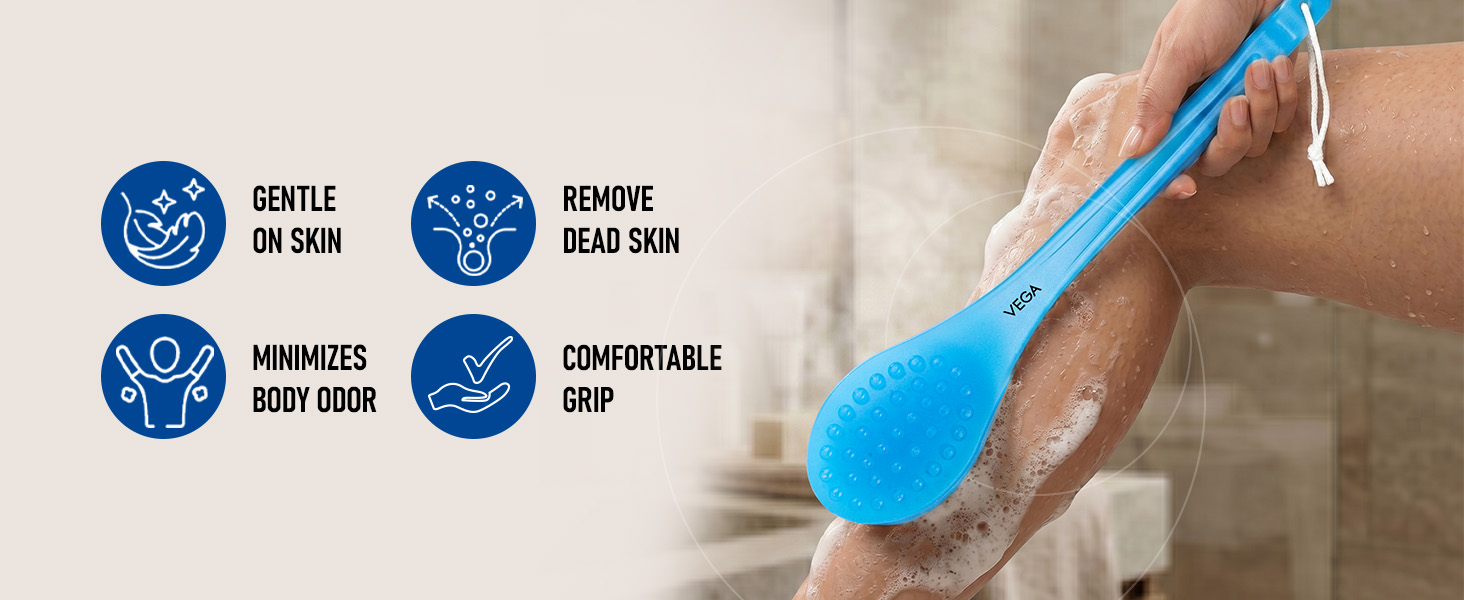 APLUS - Long Handle Bristle Bath Brush - BA-1/7