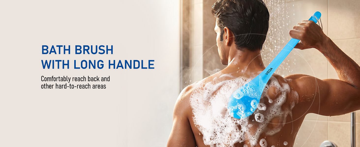 APLUS - Long Handle Bristle Bath Brush - BA-1/7