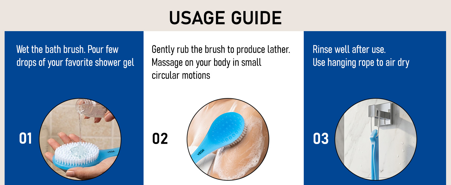 APLUS - Long Handle Bristle Bath Brush - BA-1/7