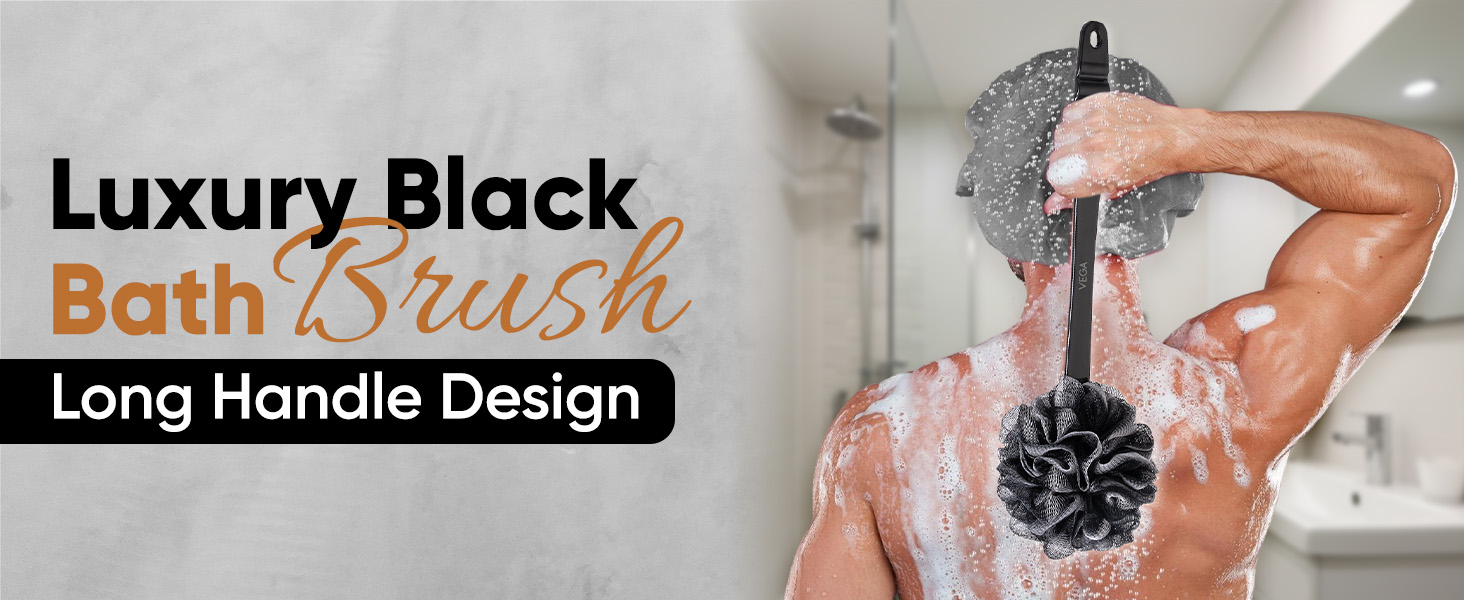APLUS - Vega Luxury Black Bath Brush - BA-1/8