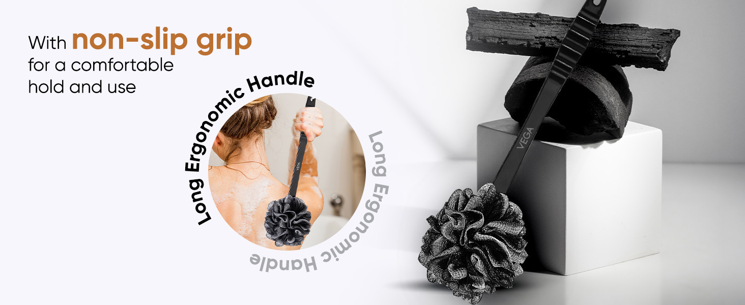 APLUS - Vega Luxury Black Bath Brush - BA-1/8