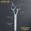 ThumbnailView 1 : Silver Ice 28 Thinning Silver line Hairdressing Scissor - VPVSC-28 | Vega