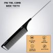 ThumbnailView 1 : Carbon Pin Tail Wide Teeth Comb-Black Line - VPVCC-06 | Vega