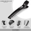 ThumbnailView 1 : Vega Professional Carbon Section Clips for sectioning ,styling,coloring and makeup- Pack of 4 - VPHSC-02 | Vega