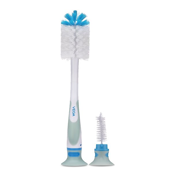 Vega Baby & Mom 2 in 1 Bottle & Nipple Brush - VBCS4-02