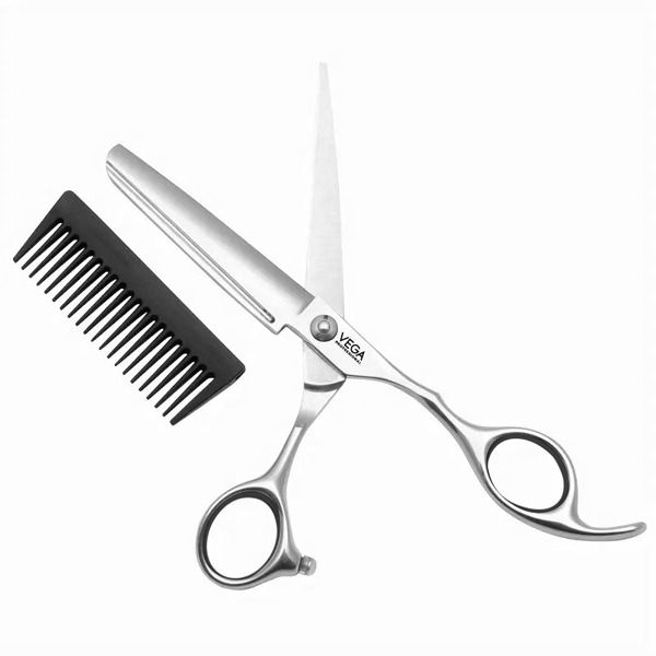 Vega Professional 2 in 1 Lift N Cut Hairdressing Scissors with Detachable Blade Comb for Barbers and Hairdressers - VPPSC-35