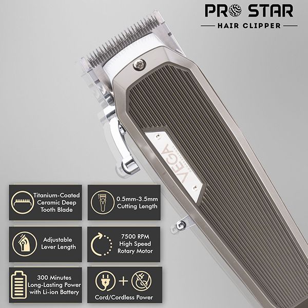 Buy Pro Star Cord/Cordless Wedge Blade Hair Clipper - VPPHC-04 at Best  Price Online | Vega