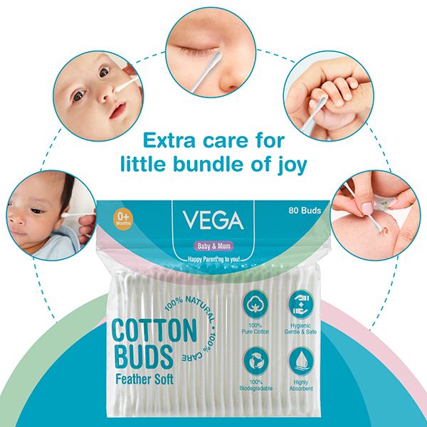 Enfant 100% Pure Cotton Buds in Zip Bag - 50 tips - Babymama