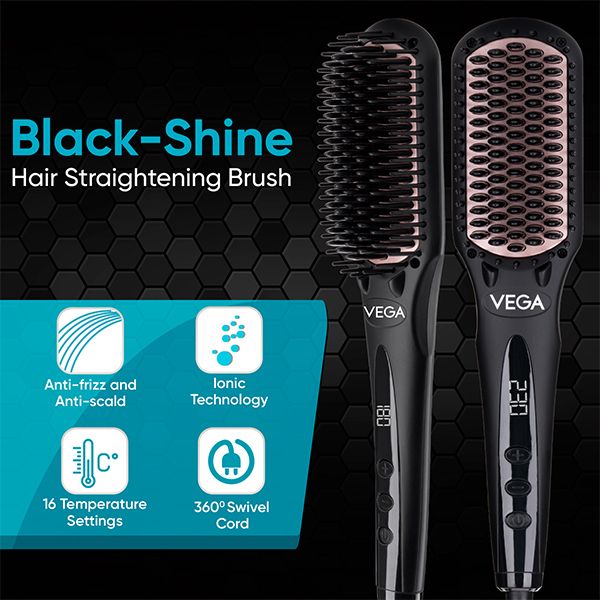 Buy VEGA Black-Shine Hair Straightening Brush Online - VHSB-04