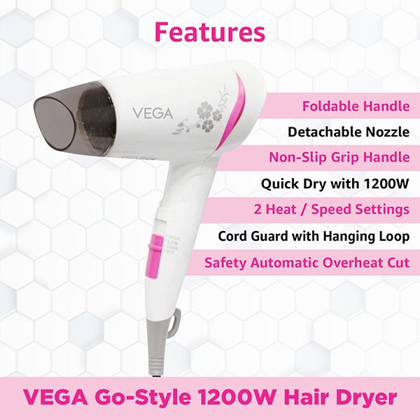 Buy Go-Style 1200 Hair Dryer Online - VHDH-18 | VEGA