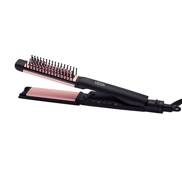 Glam Shine 2 In 1 Hair Straightener & Brush-VHSSB-01