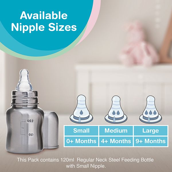 Steel feeding clearance bottle nipple