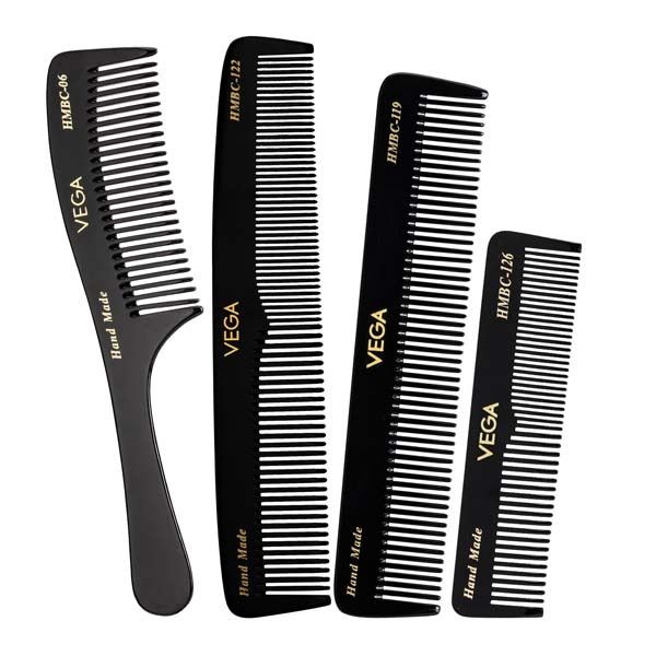 Vega Handcrafted Black Combs (Set of 4 combs) - HMBCS-02 Vega Handcrafted Black Combs (Set of 4 combs)-01