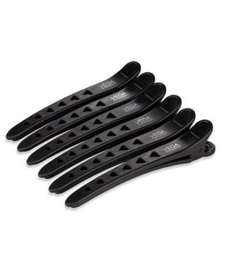 Carbon Section Clips for Sectioning, Styling, Coloring and Makeup - Pack of 6 - VPHSC-01