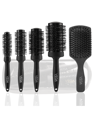 Carbon Dry Hair Brush Set - 5 Brushes - VPMHB-17