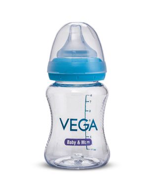 Vega Baby & Mom Tritan Feeding Bottle 250ml Wide Neck - Blue - VBFB4-04