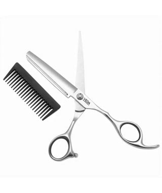 Vega Professional 2 in 1 Lift N Cut Hairdressing Scissors with Detachable Blade Comb for Barbers and Hairdressers - VPPSC-35