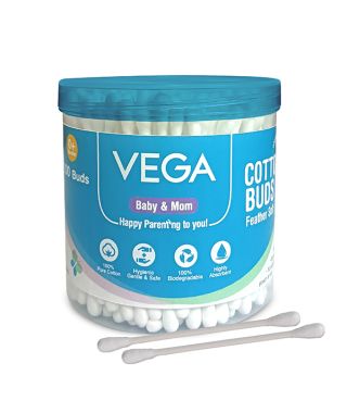 Vega Baby & Mom Cotton Buds (100pcs) PP Can - VBHA3-03