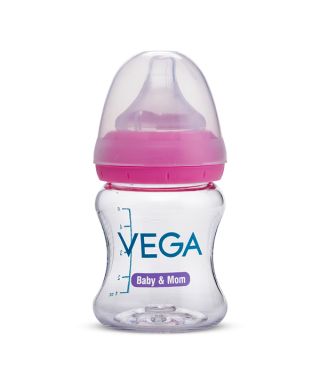 Vega Baby & Mom Tritan Feeding Bottle 150ml Wide Neck - Pink - VBFB4-01