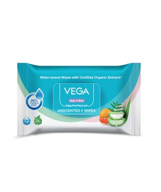 Vega Baby & Mom 99% Pure Water Wipes Pack of 5 - VBHA3-01