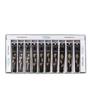 VEGA LARGE NAIL CLIPPER 10 PCS BOX (BLACK)