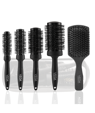 Vega Professional Carbon Dry Hair Brush Set - 5 Brushes-VPMHB-17