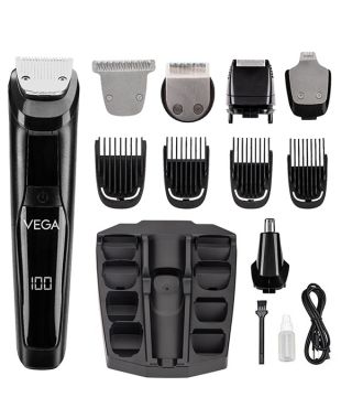 VEGA Men 9-in-1 Multi-Grooming Set with Beard/Hair Trimmer, Nose Trimmer & Body Groomer And Shaver, (VHTH-21)