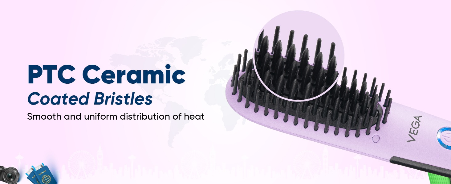 APLUS - Vega Go Mini Hair Straightener Brush - VHSB-05