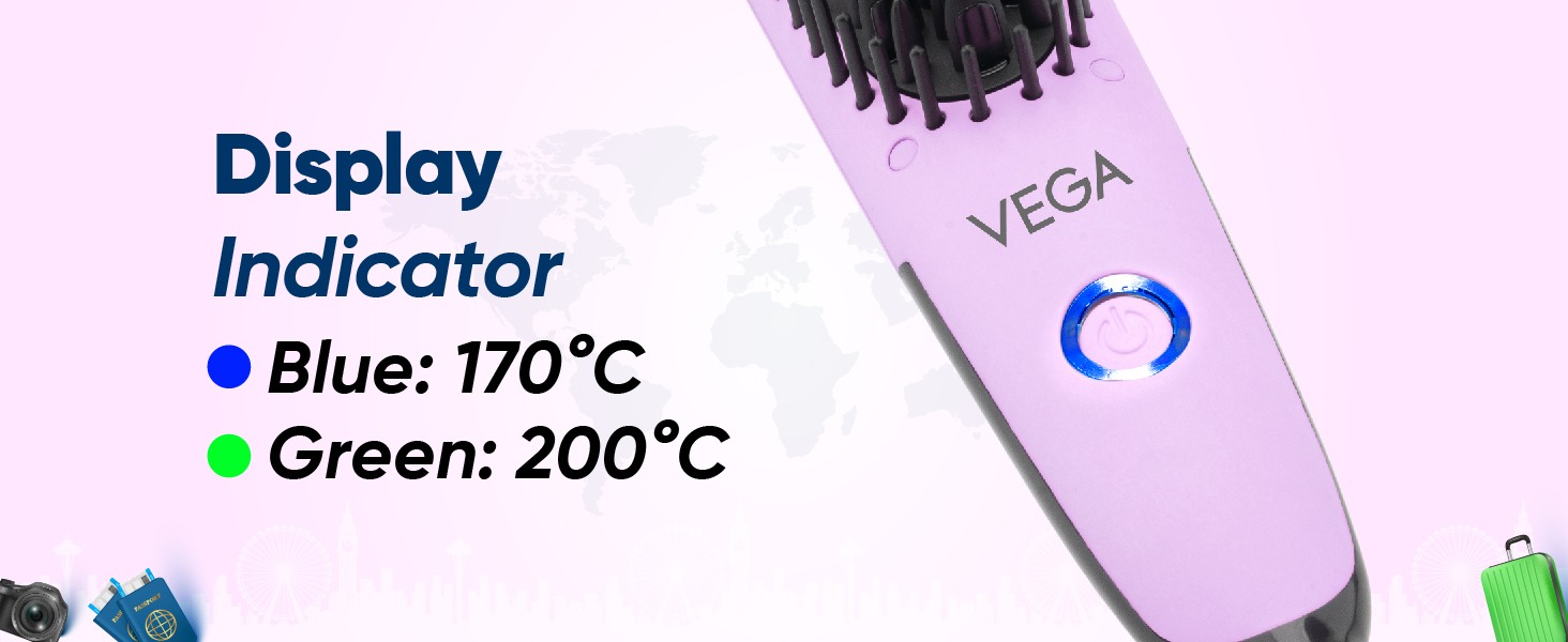 APLUS - Vega Go Mini Hair Straightener Brush - VHSB-05