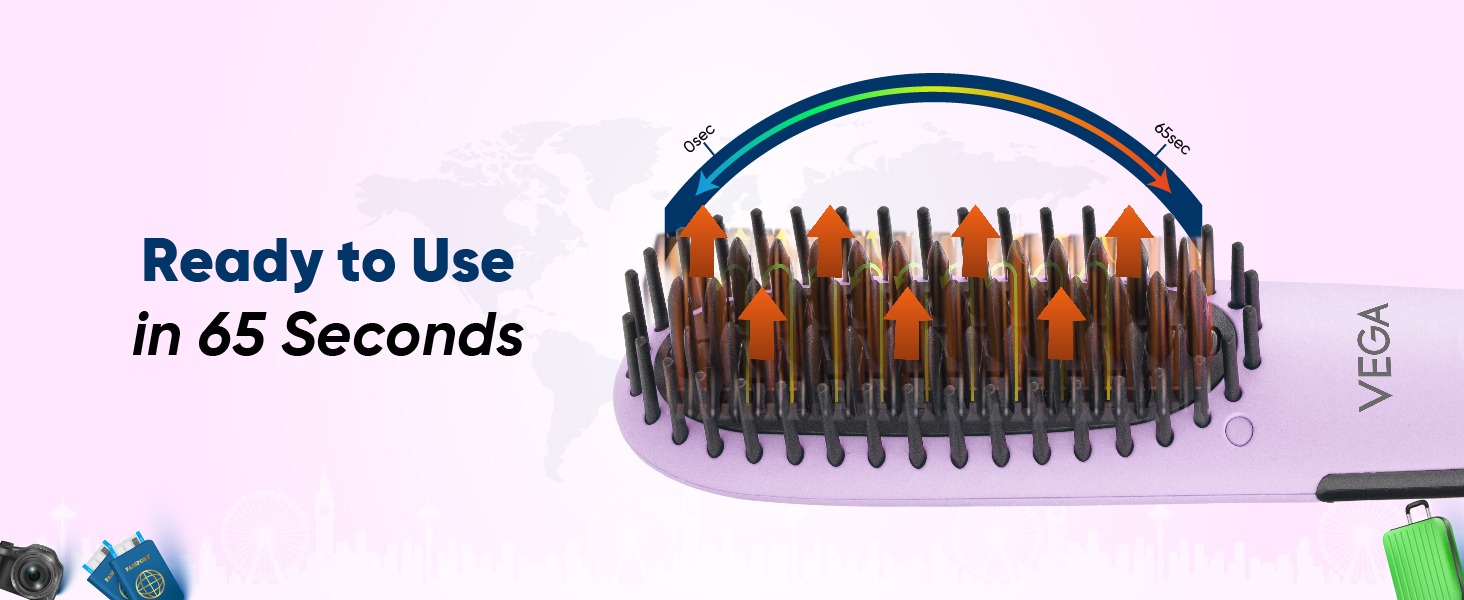 APLUS - Vega Go Mini Hair Straightener Brush - VHSB-05