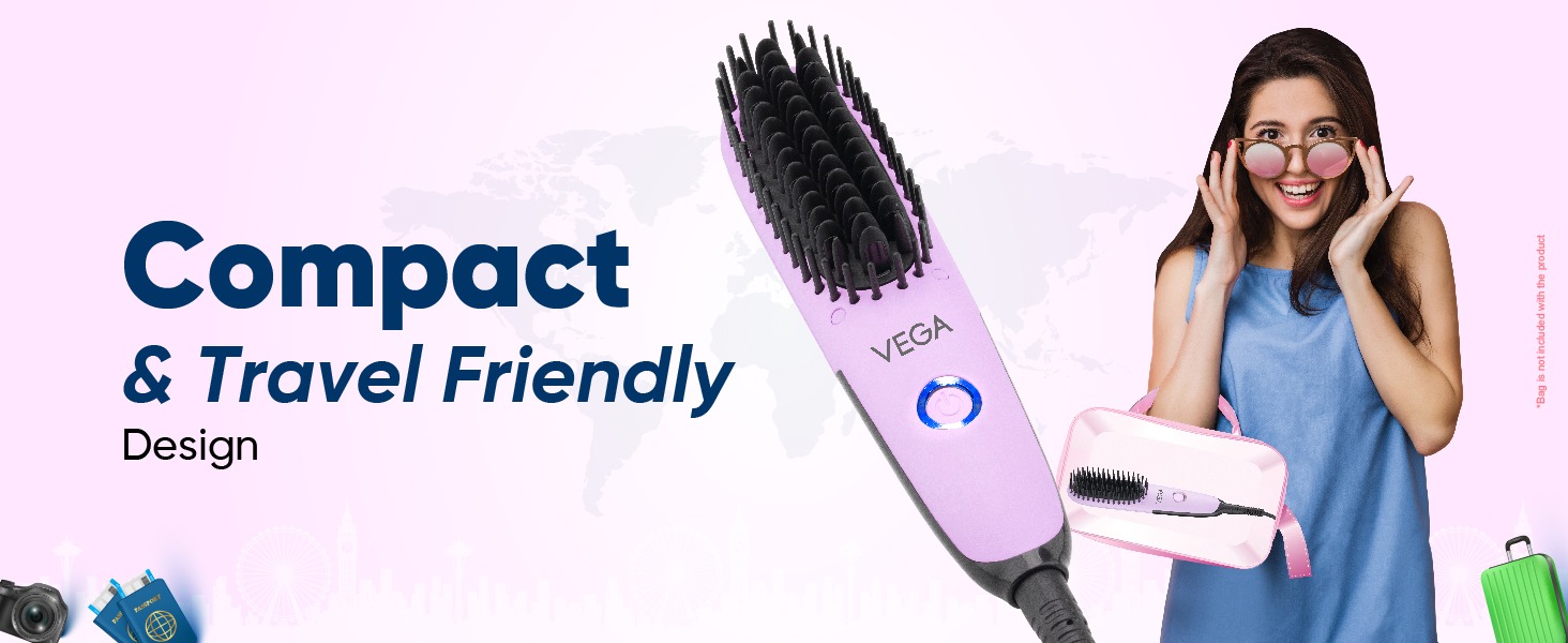 APLUS - Vega Go Mini Hair Straightener Brush - VHSB-05