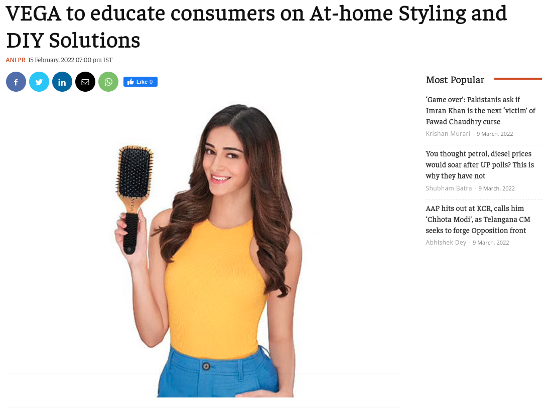 VEGA to educate consumers on At-home Styling and DIY Solutions