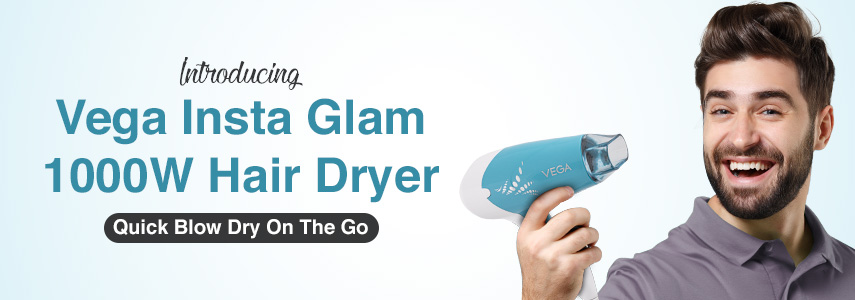 Introducing Vega Insta Glam 1000W Hair Dryer - Quick Blow Dry On The Go