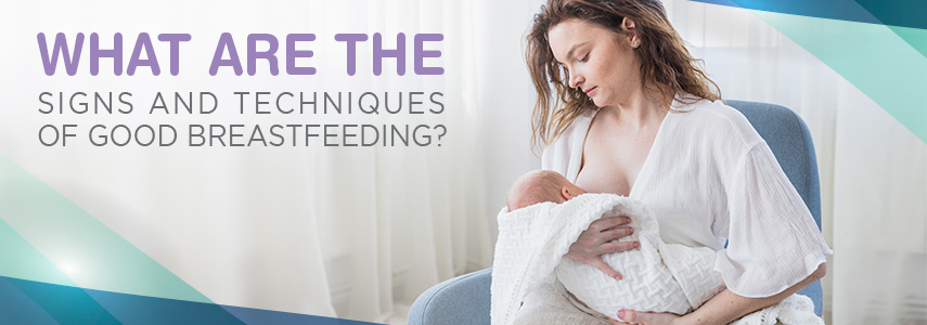 What are the signs and techniques of good breastfeeding 