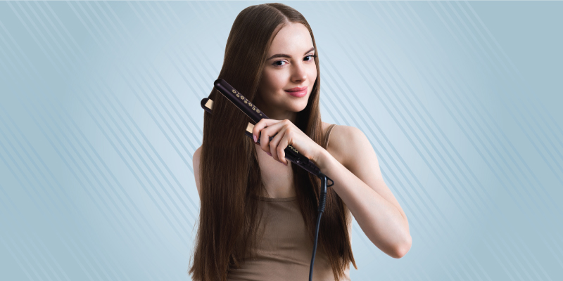 Girl-using-Hair-Straightener