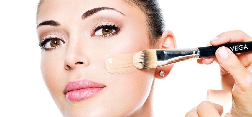 Model Using Makeup Brush
