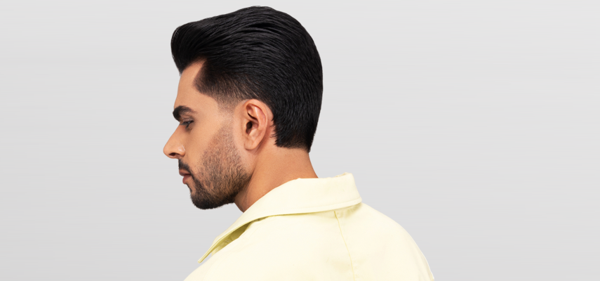 Model with fade cut