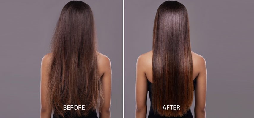Shiny straight hair