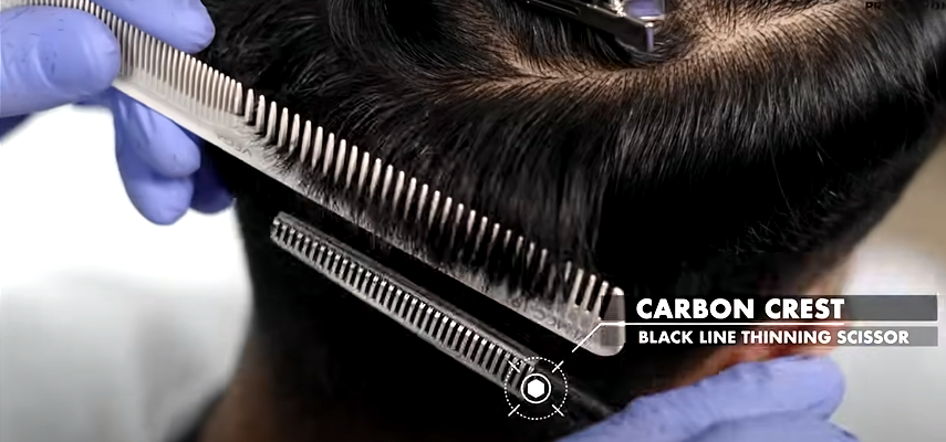 Using thinning scissors
