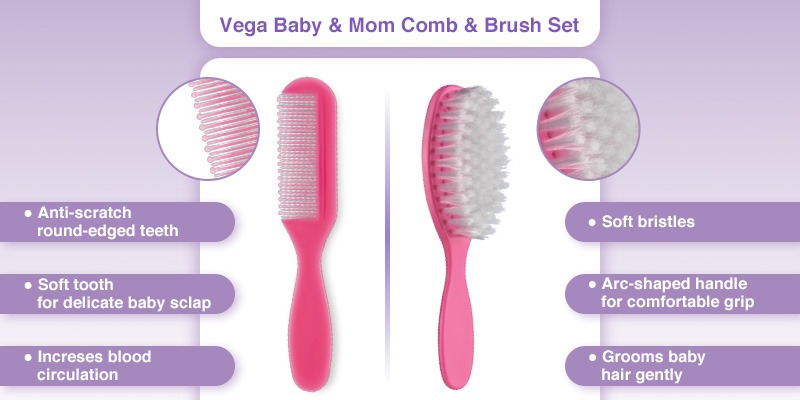 Vega Baby & Mom Comb & Brush Set