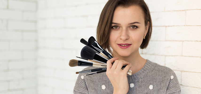 Woman with Make-up Brush