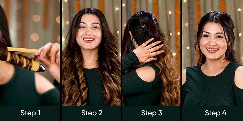   Half Up Twist with Bouncy Curls