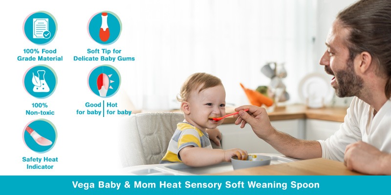  Vega Baby & Mom Heat Sensory Soft Weaning spoon