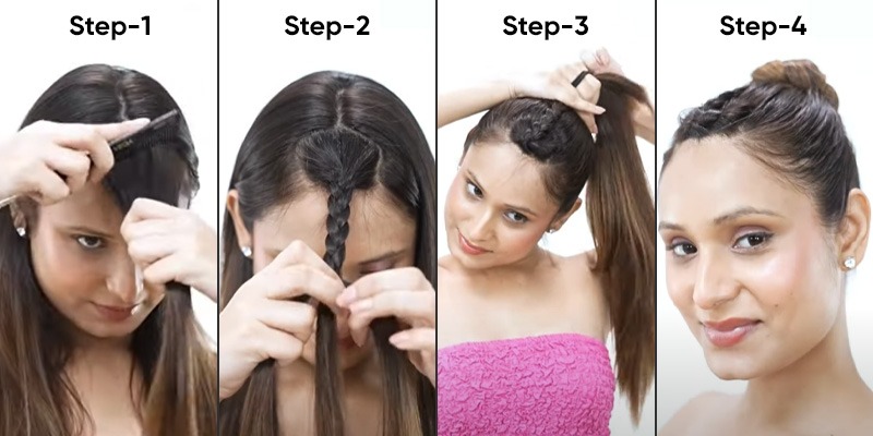 Easy front twist bun